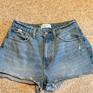 Abercrombie & Fitch Light Blue Distressed Denim Cutoff Shorts